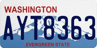 WA license plate AYT8363