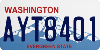 WA license plate AYT8401