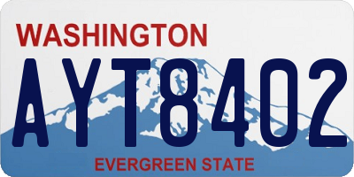 WA license plate AYT8402