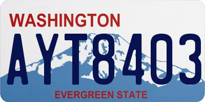 WA license plate AYT8403