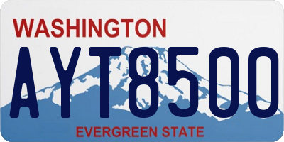 WA license plate AYT8500