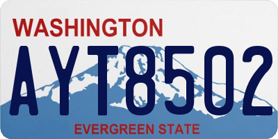 WA license plate AYT8502