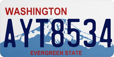 WA license plate AYT8534