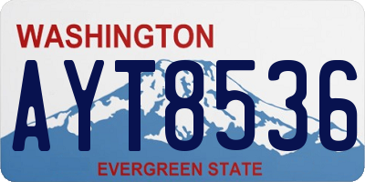 WA license plate AYT8536