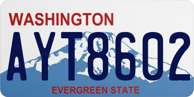 WA license plate AYT8602