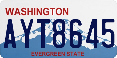 WA license plate AYT8645