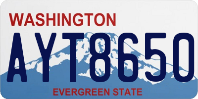 WA license plate AYT8650