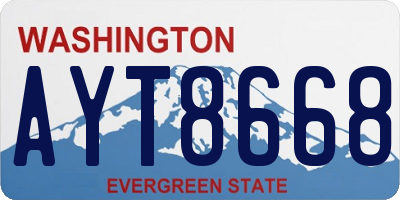 WA license plate AYT8668