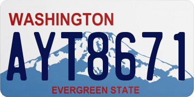 WA license plate AYT8671