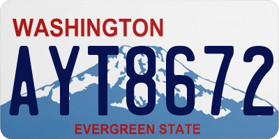 WA license plate AYT8672