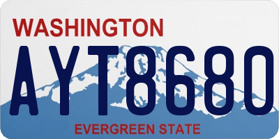 WA license plate AYT8680