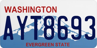 WA license plate AYT8693