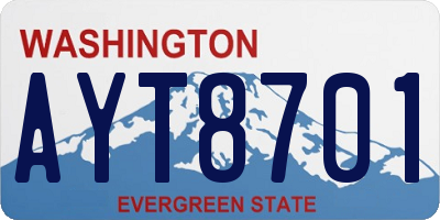 WA license plate AYT8701