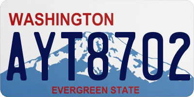 WA license plate AYT8702