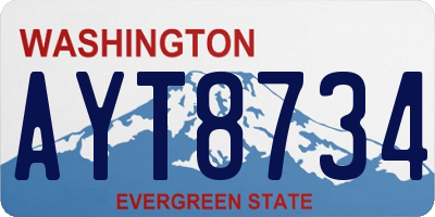 WA license plate AYT8734