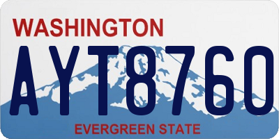 WA license plate AYT8760