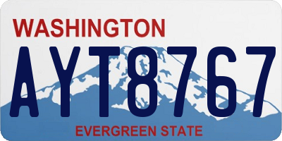 WA license plate AYT8767
