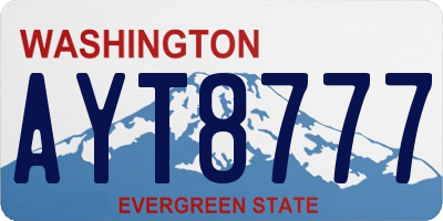 WA license plate AYT8777