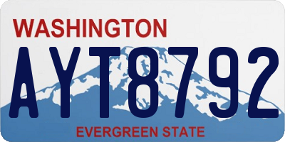 WA license plate AYT8792