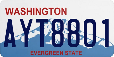 WA license plate AYT8801