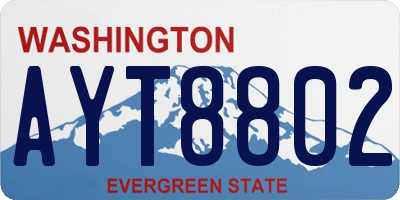 WA license plate AYT8802