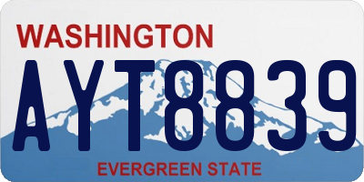 WA license plate AYT8839