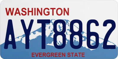 WA license plate AYT8862