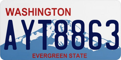 WA license plate AYT8863