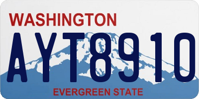 WA license plate AYT8910