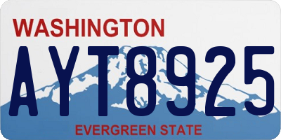 WA license plate AYT8925