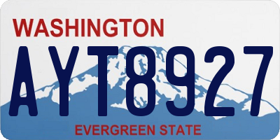 WA license plate AYT8927