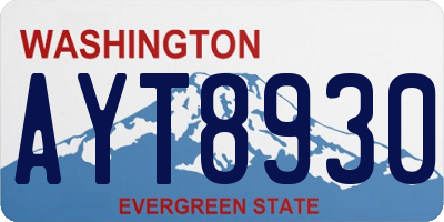 WA license plate AYT8930