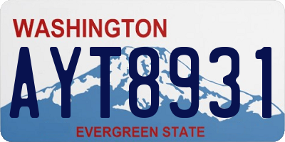 WA license plate AYT8931
