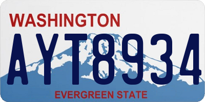 WA license plate AYT8934