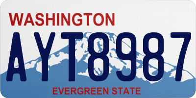 WA license plate AYT8987