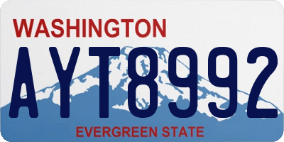 WA license plate AYT8992
