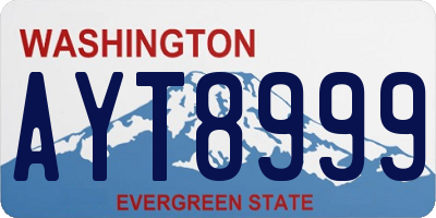 WA license plate AYT8999