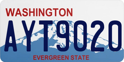 WA license plate AYT9020