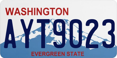 WA license plate AYT9023