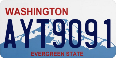 WA license plate AYT9091