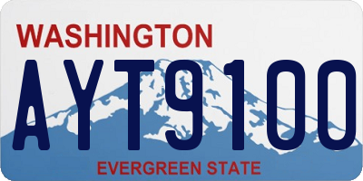 WA license plate AYT9100