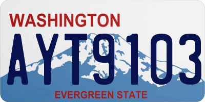 WA license plate AYT9103