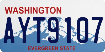 WA license plate AYT9107