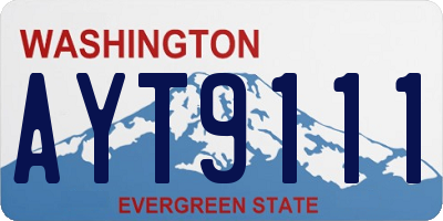 WA license plate AYT9111
