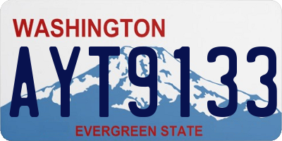 WA license plate AYT9133