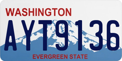 WA license plate AYT9136