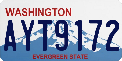 WA license plate AYT9172