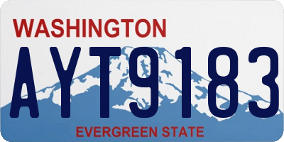 WA license plate AYT9183