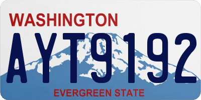 WA license plate AYT9192