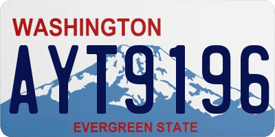 WA license plate AYT9196